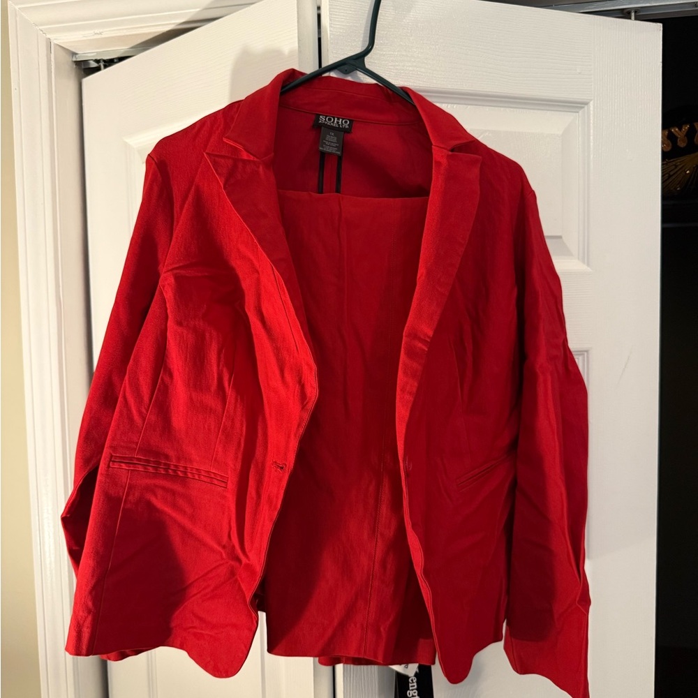 Soho Apparel Red Blazer Modern Cut